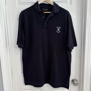 Cutting Green Old Course St. Andrews Navy Short Sleeve Golf Polo Shirt Men XL